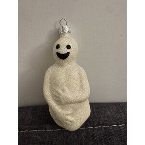 1998 Oscar the Ghost Glitter Glass Halloween Ornament MM19